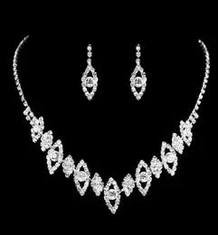 FEIS durchbohrte Blatt-Shinny-Diamant-Halskette und Ohrringe-Set, Brautschmuck, Silber, Hochzeitstag-Accessoires3909374