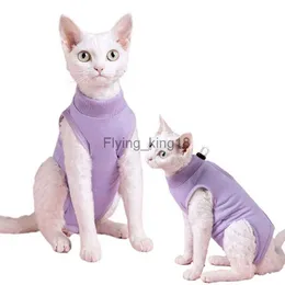 고양이 의상 고양이 옷 복구 양복 수술 후 작은 개 onesie 상처 방지 조절 가능한 칼라 고양이 잠옷 바디 수트 hkd230921