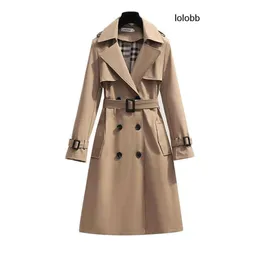 Outerwear burberies burbreries burberriness S Fashion 4XLBrand New Spring Autumn Lady Long Women Trench Coat Double Tops Breasted Khaki Dress Loose Coats S0 D285
