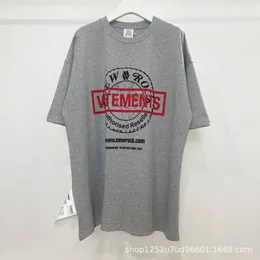 2023SS Vetements Tシャツvtm特大Tシャツ男性用大型ラベル印刷文字ルースフィットカジュアルTシャツカジュアルメンズルーズティー