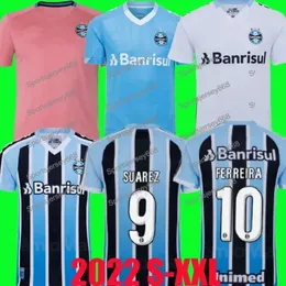 22 23 Grêmio Camisas De Futebol Suarez 2023 Campaz Villasanti Benitez Ferreira Janderson Camisa Home Away Terceiro Outubro Rosa Futebol