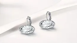 Srebrny kolor Bella Coldings dla kobiet biały kryształ z austriackich kolczyków modowych Wedding Office Biżuteria Prezent New6706863