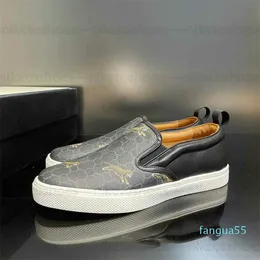 2023 TOP Wysokiej jakości butów Designer Angry Wolf Leather Snake Haft Stripes Classic Men Sneakers Dżins Canvas Flats Treners