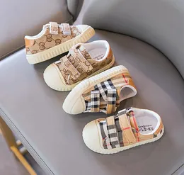 Canvas Shoes Kids Designer Plaid Baby Walkers Shoes Boys Girls Lightweight Soft Non-slip Casual Sneakers2596152