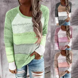 Kobiety swetry jesienne Kobiety Patchwork z kapturem Sweter z kapturem długie rękawie z dekoltem w kształcie dekoltu Knitte SWEATER SWOCED SWOTOVED SKOCKERY 2021 NOWE Kobiety Bluzy L230921