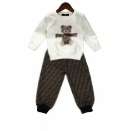 2-11 Jahre Kinderkleidung Sets Baby Boys Girls Kleidungs Herbst Winter Muster Designer Sweater Anzug Kindermantel+Hosen Größe 100 cm-160 cm B16