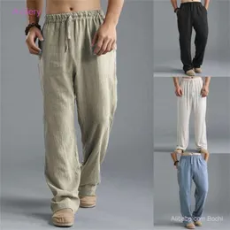 Men's Loose Cotton pants 3xl 4xl 5xl Plus Size Casual Breathable Straight Low Wait Trousers Linen Pants Men