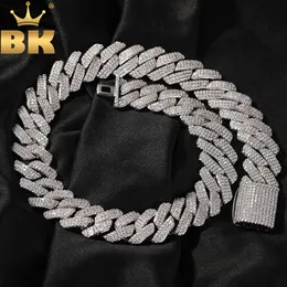 チョーカーThe Bling King 20mm Big Heavy Cuban Chain Micro Paved 3列Cubic Zirconia Prong Link Choker Necklace Hiphop Punk Jewelry 230920