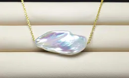 100 collana di perle barocche naturali S925 ciondolo in argento con bottoni collana di perle per le donne gioielli di moda regalo fai da te regalo di nozze8751517