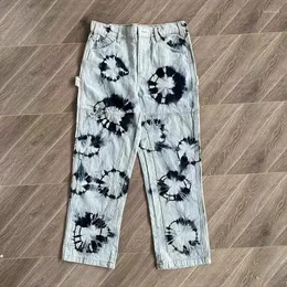 Męskie Jeans High Street Trend CPFM XYZ Personality Hip Hop Tie-Dye CPFM. SPIDES Wysokiej jakości umyte spodnie sportowe dla mężczyzn i kobiet