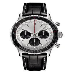 Designer Mens Automatic Breit Watch 50mm Leather Strap Blue Black Sapphire Wristwatches Super Luminous Montre De Luxe Quartz-battery Men's Round Watches 33