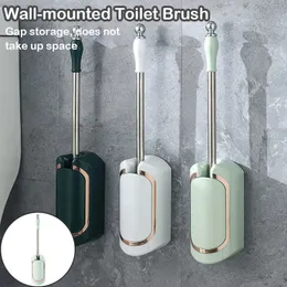 Toilet Brushes Holders Luxury Toilet Clean Brush with Drain Base Wall Mounted Long Handle Cleaning Utensils Household Bathroom Toilet Accessories Set 230921