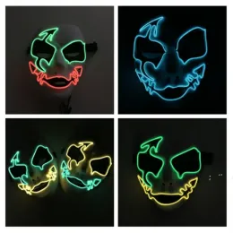 Glowing-Mask Halloween Prom Party Glowing Props Cold Light Glowing Line Masks 921