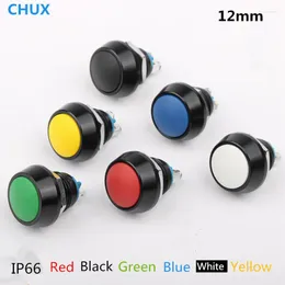 Taklampor Chux Metal Push-Button Switch 12mm Momentary Screw Foot and Welding With Red Yellow Blow White 3-220V LED