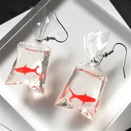 20Pair lot Fancy Cute Koi Fish Water Bag Dangle Earrings For Women 2018 New Trendy Girls Popular Jewelry260p