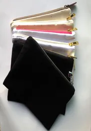 1pc 12oz blank cotton canvas cosmetic bag with goldsilver zip Unisex 캐주얼 코인 지갑 빈 화장 가방 일치하는 컬러 lin8330397