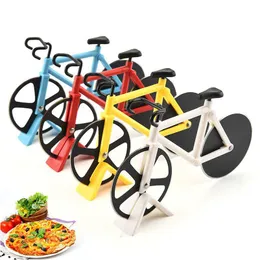 Andra Bakeware Bicycle Pizza Cutter Rostfritt stål Hjul Bike Roller Chopper Slicer Cutting Knife Kitchen Tools 20220223 Q2 Drop de DHO5Q