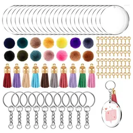 350Pcs Clear Acrylic Keychain Blanks for Vinyl Acrylic Blanks Keychain  Tassels Jump Rings for DIY Keychain