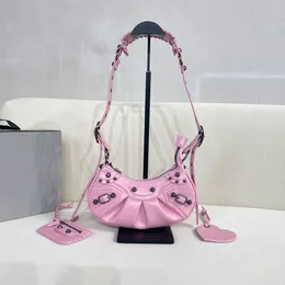 Paquete de axilas con dientes semilunares, bolso de hombro para mujer, bolso cruzado de cuero de vaca, cremallera de cuero genuino, correa de hombro ajustable abierta, bolso de mano de alta calidad para mujer