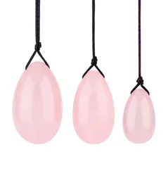 3 PCSSet Natural Jade Stone Yoni Egg Crystal Chakra Healing Yoga Kegel träningsägg för att träna PC -muskler bäckenbotten JK2101XB7378293