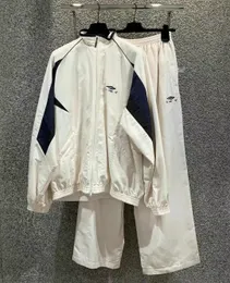Marca masculina high-end windbreak jaqueta carta bordado retalhos unisex luxo casaco esportivo primavera