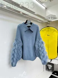 Kobiety projektantki swetry 2023 Autumn/Winter New Age Zmniejszenie swobodnego luźnego dopasowania sztuki francuskie leniwe luźne sweter YB6O