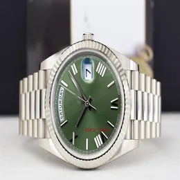 Bir fabrika safir kol saatleri 42mm elmas kadran bp fabrika üreticisi beyaz altın gün-date 40 yeşil roman 228239 safir otomati261y