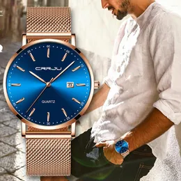 腕時計メンズウォッチ防水カレンダースチールメッシュクロノグラフQuartzクラシックファッションリスト時計