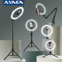 Flash Heads Selfie Ring Light POGRAPHY LED Rim of Lamp med valfri mobil hållare monteringsstativ Ringlight för live videoström 230920