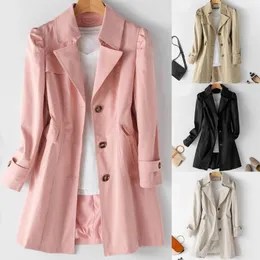 Women's Trench Coats Winter Fashion Woman Windbreaker Overcoat Single-breasted Mid-Long Autumn Coat Jacket Streetwear Women Clothes