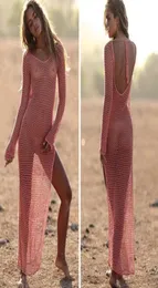 Costumi da bagno da donna sexy 039 che lavorano a maglia Abito da spiaggia con gonna con spacco laterale trasparente Summer3528723