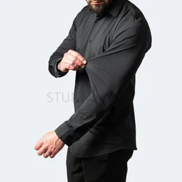 Herren Freizeithemden Hohe Qualität für Herrenbekleidung Camisa Masculina Blusas Ropa Camisas De Hombre Chemise Homme Elastische Langarmblusen 230921