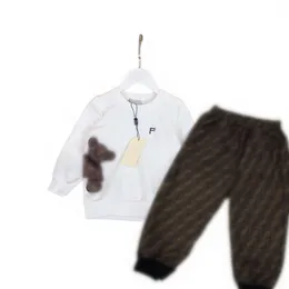 2-11 anos conjuntos de roupas infantis BEBÊ meninos meninas vestuário outono inverno padrão designer suéter terno crianças casaco + calças tamanho 100cm-160cm B05