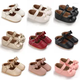 First Walkers Spring And Autumn Girls' Fashion Mary Jane Bow Single Shoes 0-1 Year Old Non Slip Rubber Sole Walking