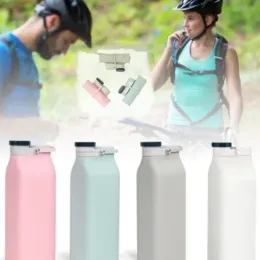 Tumblers Silikon Faltwasserflasche Milchbecher Große Kapazität Sport Getränkeflaschen mit Deckel Outdoor Candy Farbe WY214 ZWL JJ 9.21