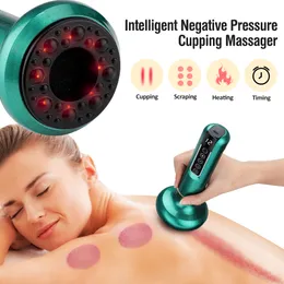 Back Massager Electric Cupping Massager Vacuum Suction Cup Therapy GuaSha Anti Cellulite Beauty Health Scraping Infrared Heat Slimming Massage 230921
