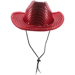 Ball Caps cekins hat cowboy impreats dekoracje mężczyźni Cowgirl kostium Halloween Silver