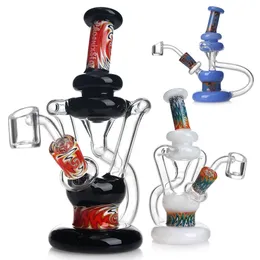 Phoenix 7.5 Inches Glass Water bongs Recycler Oil Rig Smoking Hookah Water Bong with American Northstar Glass Rod with a quartz banger