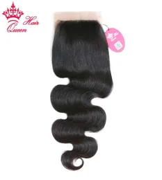 Queen Hair Products Free Part Body Wave Silk Base Closure 100% Brazilian Human Hair2349281