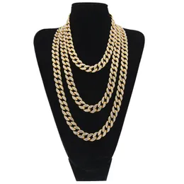 15MM Miami ghiacciato Collane a maglia cubana per uomo Lungo spesso pesante Grande Hip Hop Donna Catene in oro argento Rapper Gioielli Dropshippin253Y