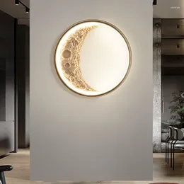 Lâmpada de parede 2023 cabeceira LED quarto criativo moderno simples quarto infantil lua tv fundo decoração luzes