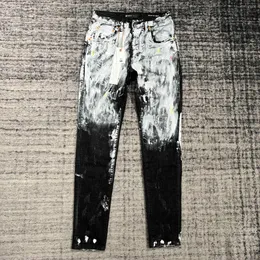 Jeans viola firmati da uomo per pantaloni da donna marca Summer Hole 2023 nuovo stile ricamo autocoltivazione e piedi piccoli Fashionpg9x