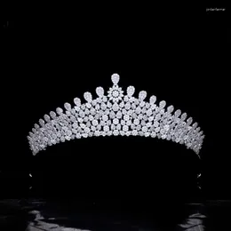 Hårklipp Tillbehör High-End Luxury Bridal Wedding Zircon Crown Headdress Party Dress