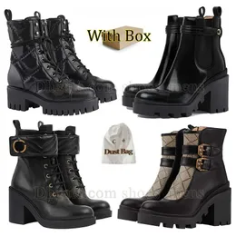 Designer Martin Boots Knee High Leather Boots Womens Ankle Boots Zipper Desert Boots Snow Boots Lace-Up Boot Combat Boot Rubber Platform Boot High Heel With Box
