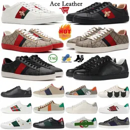 Scarpe da basket 2023 Designer Ace Sneakers Scarpe casual Bee Italia Pelle di serpente ricamato Nero uomo Tiger Chaussures ad incastro Bianco
