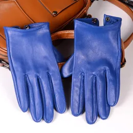 Fünf Finger Handschuhe Gants Homme Ungefüttert Männer Echtes Leder Kurze Reparatur Verwenden Handy Handschoenen Auto Fahren Fäustlinge Männlich Blau Mitaine 230921