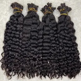 Lace 100 Human Hair Bulk Deep Curly 10A Weaving For Braiding Unprocessed No Weft 18 30inches 230920