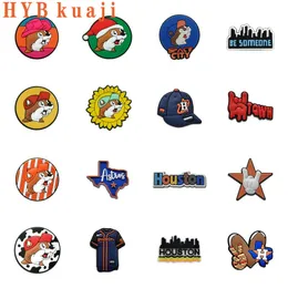 HYBkuaji custom 100pcs + new texas things shoe charms wholesale shoes decorations pvc buckles for shoes