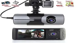 HD Araba DVR Çift Lens GPS Kamera Dash Cam Cam Arka Görünüm Video Kaydedici Otomatik Kayıt Cihaz Gsensor DVRS X3000 R3003938163