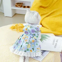 Cat Costumes Floral Pet Cat Dress Kitty Clothes Summer Princess Skirt For Cats Ropa Para Gatos Vetement Chat Sukienki Cat Clothing HKD230921